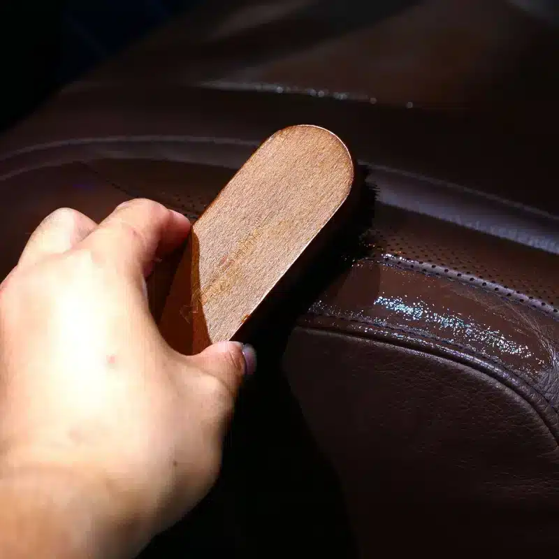 Leather and alcantara brush